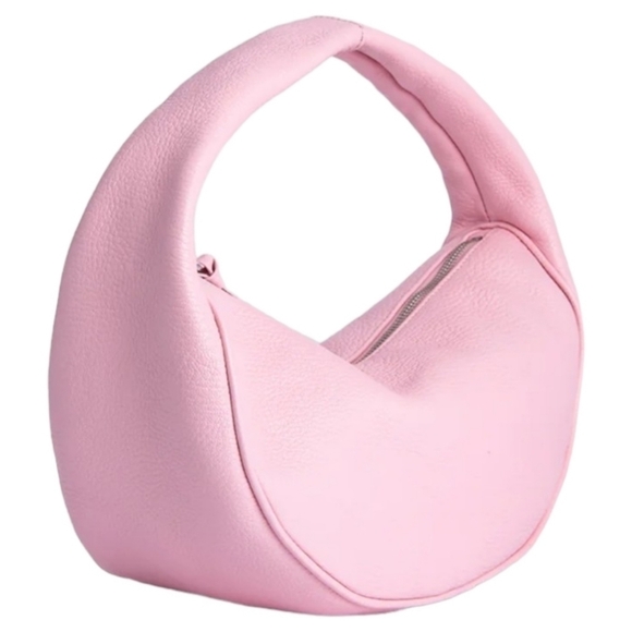 BY FAR Cush Flat Grain Leather Bag, Pink, NWT - Picture 2 of 16